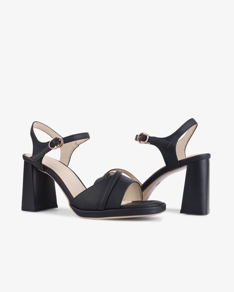 Sandal Cao Gót Hạnh Dung Gót Trụ Quai Ngang Chéo HD27260BI