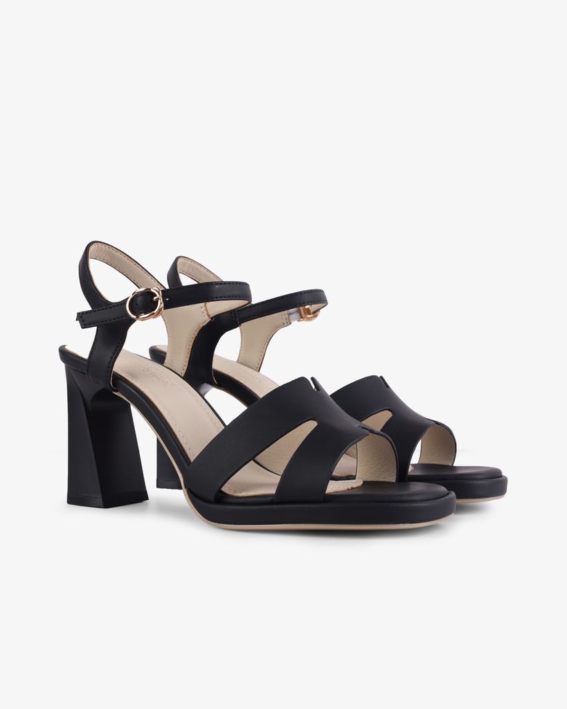 Sandal Cao Gót Hạnh Dung Quai Chữ H Gót Cách Điệu HD27261BI