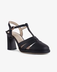 Sandal Cao Gót Hạnh Dung Quai T-Strap Mũi Tròn HD27262BI