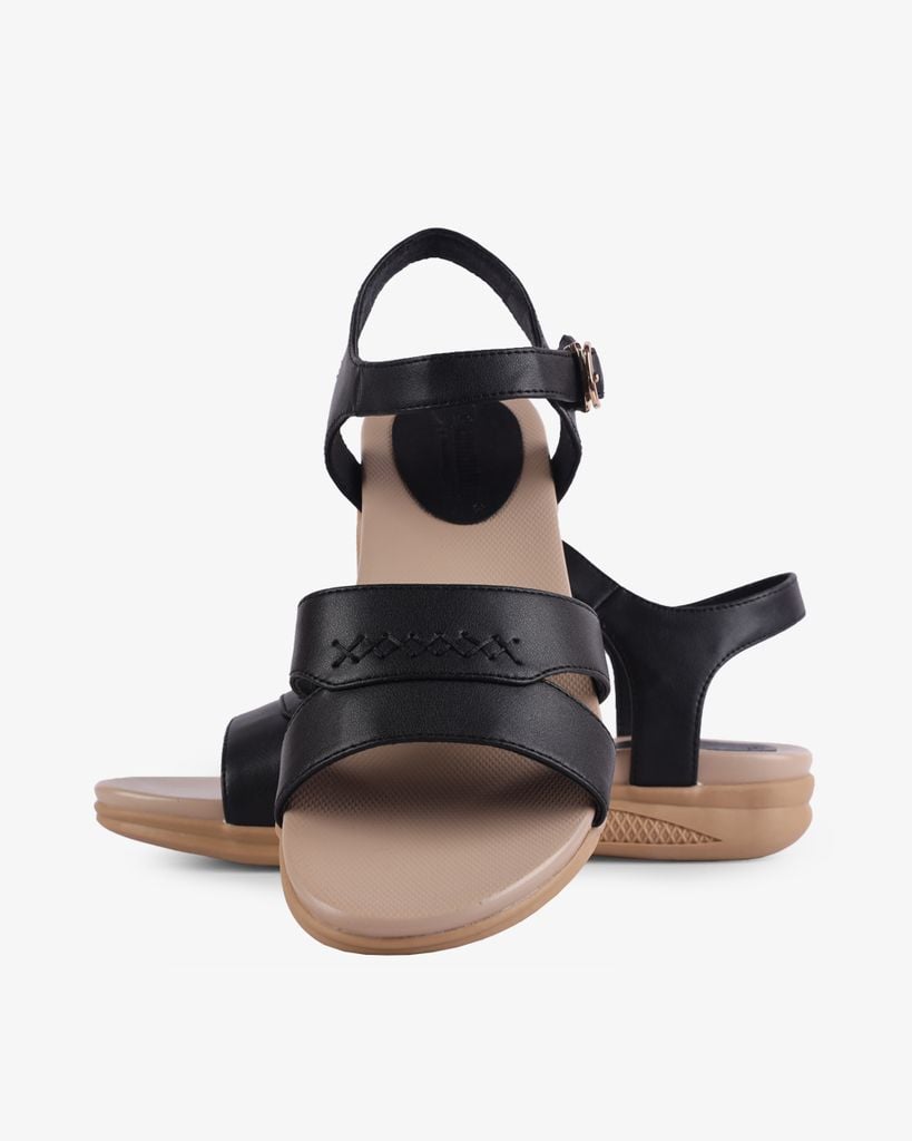 Sandal Xẹp Hạnh Dung Quai Khoét Thanh Lịch HD27264BI