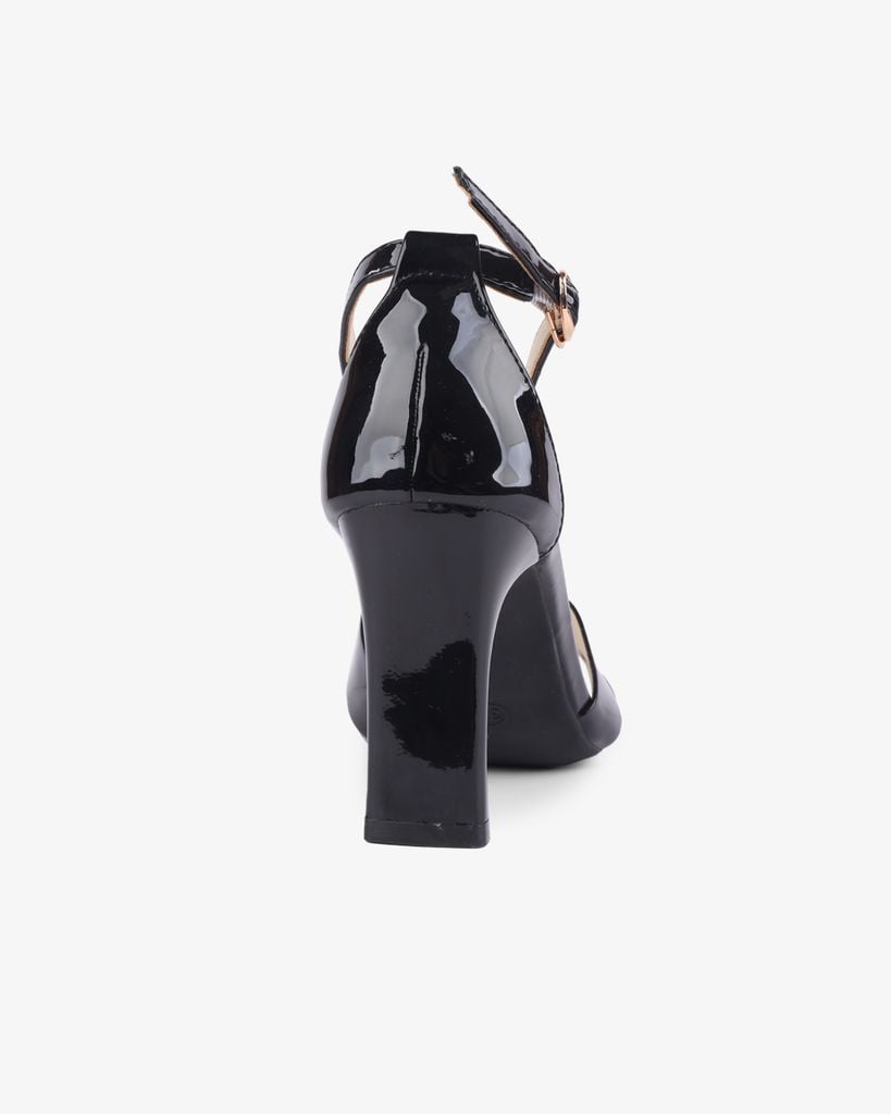 Sandal Cao Gót Hạnh Dung Bít Hậu Quai Bóng HD27267BI