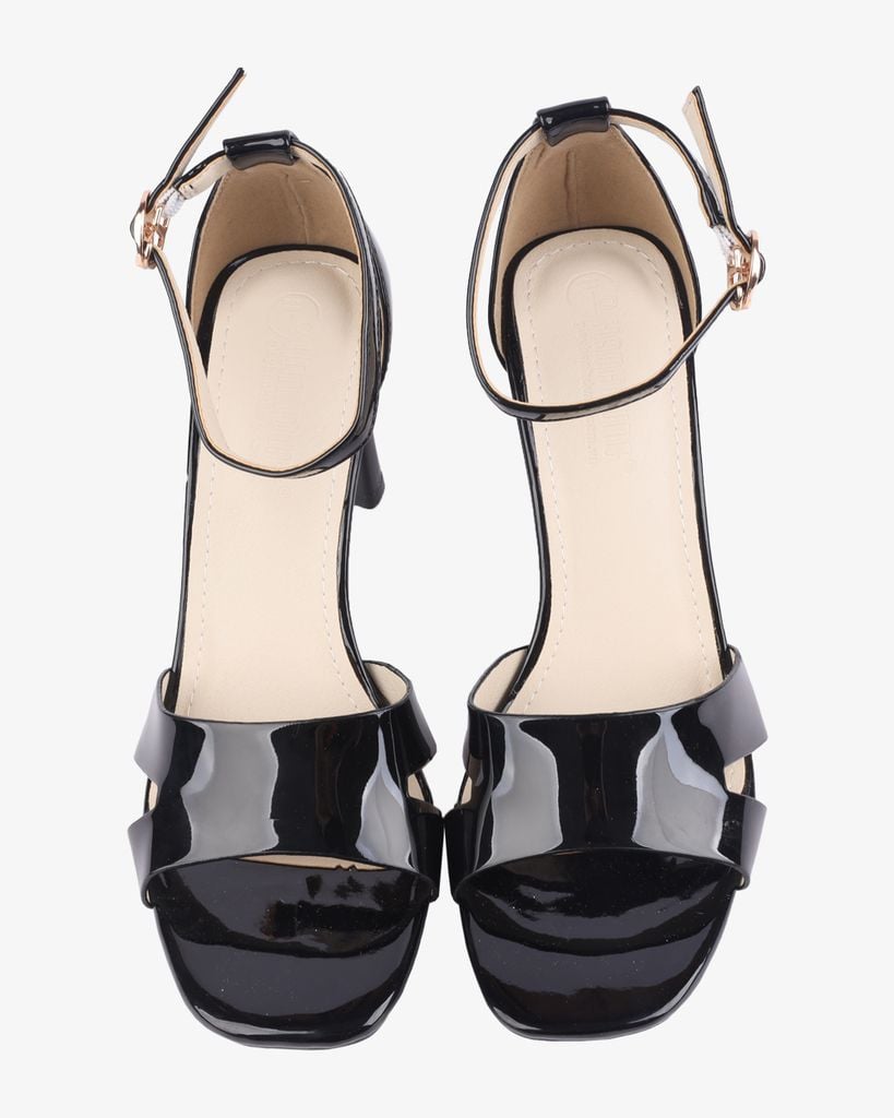 Sandal Cao Gót Hạnh Dung Bít Hậu Quai Bóng HD27267BI