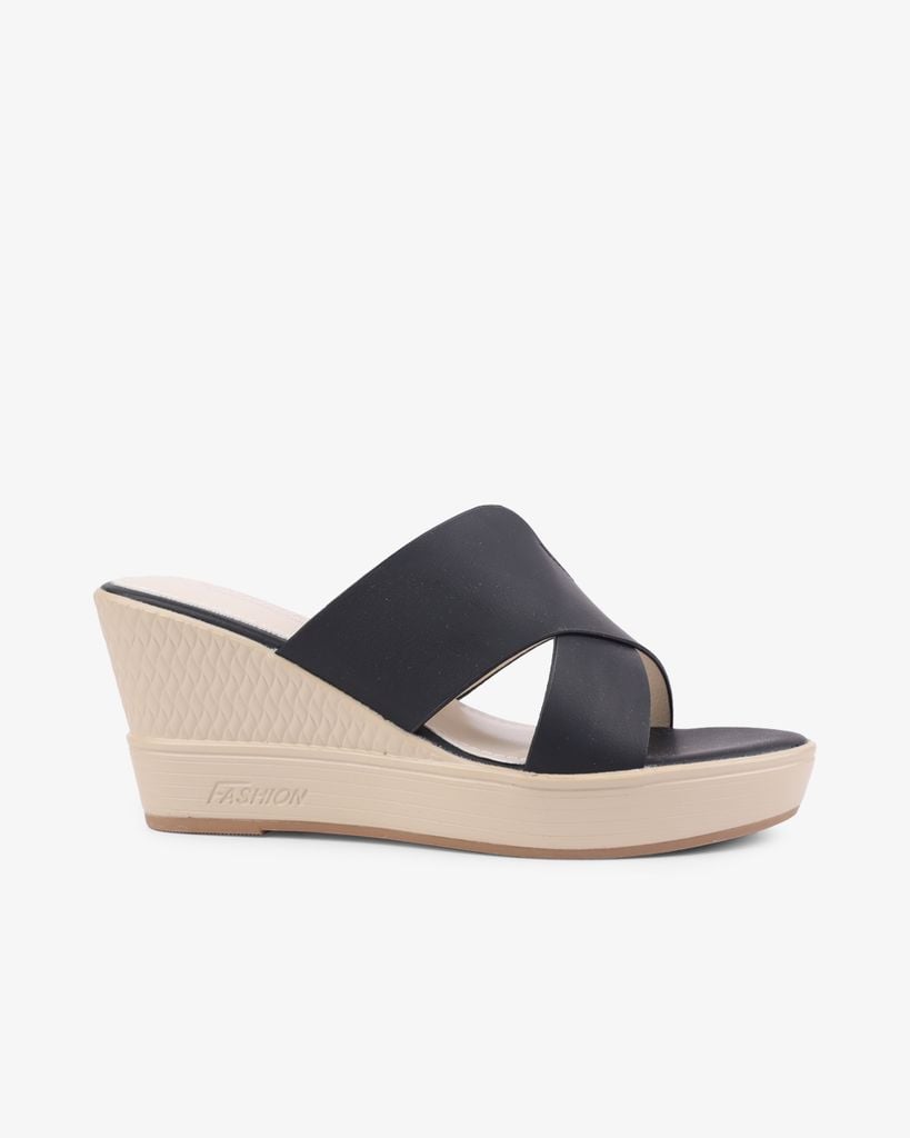 Dép Đế Xuồng Hạnh Dung Chéo Đắp HD27268BI