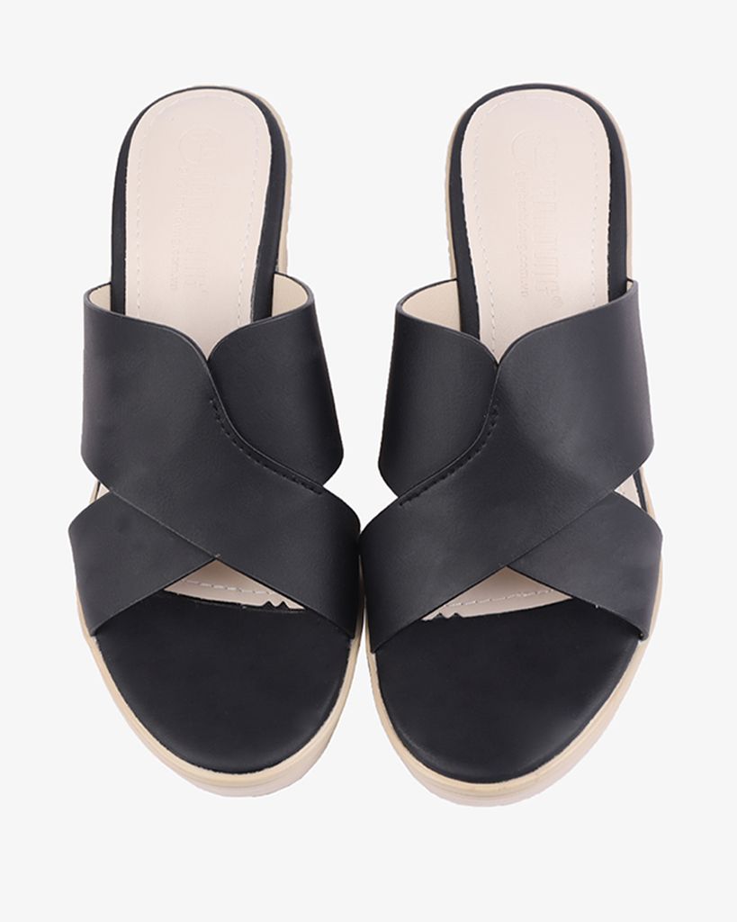 Dép Đế Xuồng Hạnh Dung Chéo Đắp HD27268BI