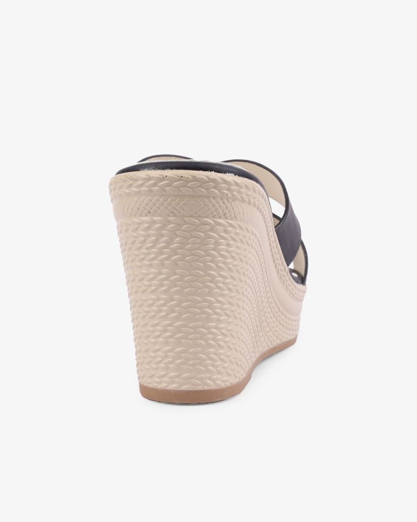 Dép Đế Xuồng Hạnh Dung Quai Luồn Chéo HD27269BI