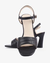 Sandal Cao Gót Hạnh Dung Quai Bản Cách Điệu HD27270BI