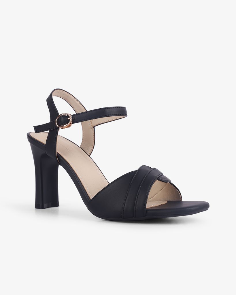 Sandal Cao Gót Hạnh Dung Quai Bản Cách Điệu HD27273BI