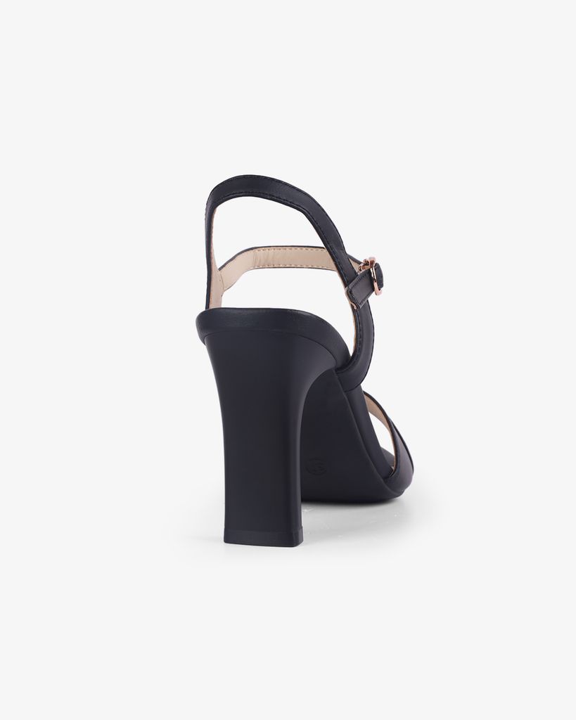 Sandal Cao Gót Hạnh Dung Quai Bản Cách Điệu HD27273BI
