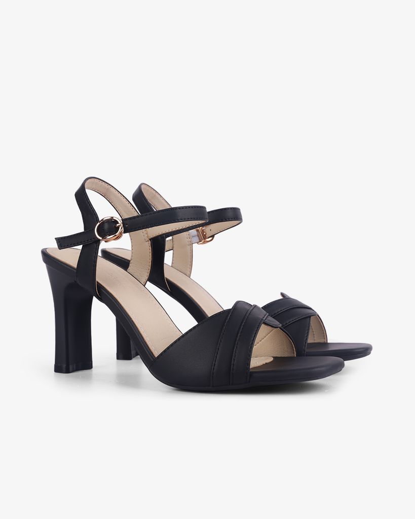 Sandal Cao Gót Hạnh Dung Quai Bản Cách Điệu HD27273BI