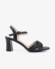 Sandal Cao Gót Hạnh Dung Quai Ngang Khóa Nịt HD27276BI