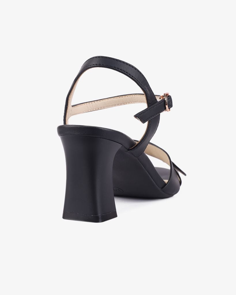 Sandal Cao Gót Hạnh Dung Quai Ngang Khóa Nịt HD27276BI