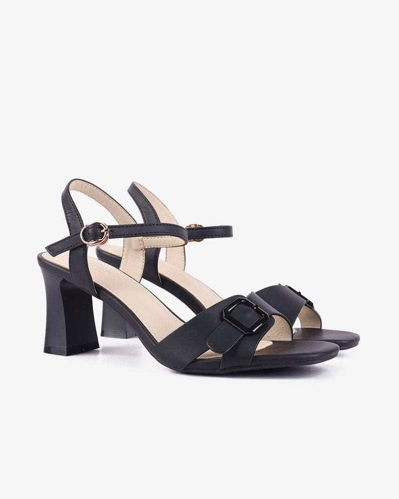 Sandal Cao Gót Hạnh Dung Quai Ngang Khóa Nịt HD27276BI