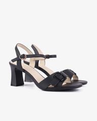 Sandal Cao Gót Hạnh Dung Quai Ngang Khóa Nịt HD27276BI