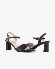 Sandal Cao Gót Hạnh Dung Quai Ngang Khóa Nịt HD27276BI