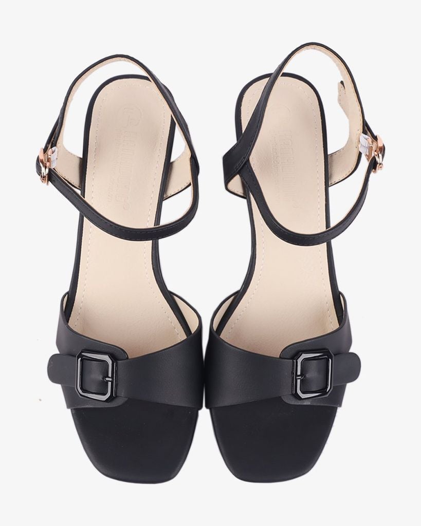 Sandal Cao Gót Hạnh Dung Quai Ngang Khóa Nịt HD27276BI