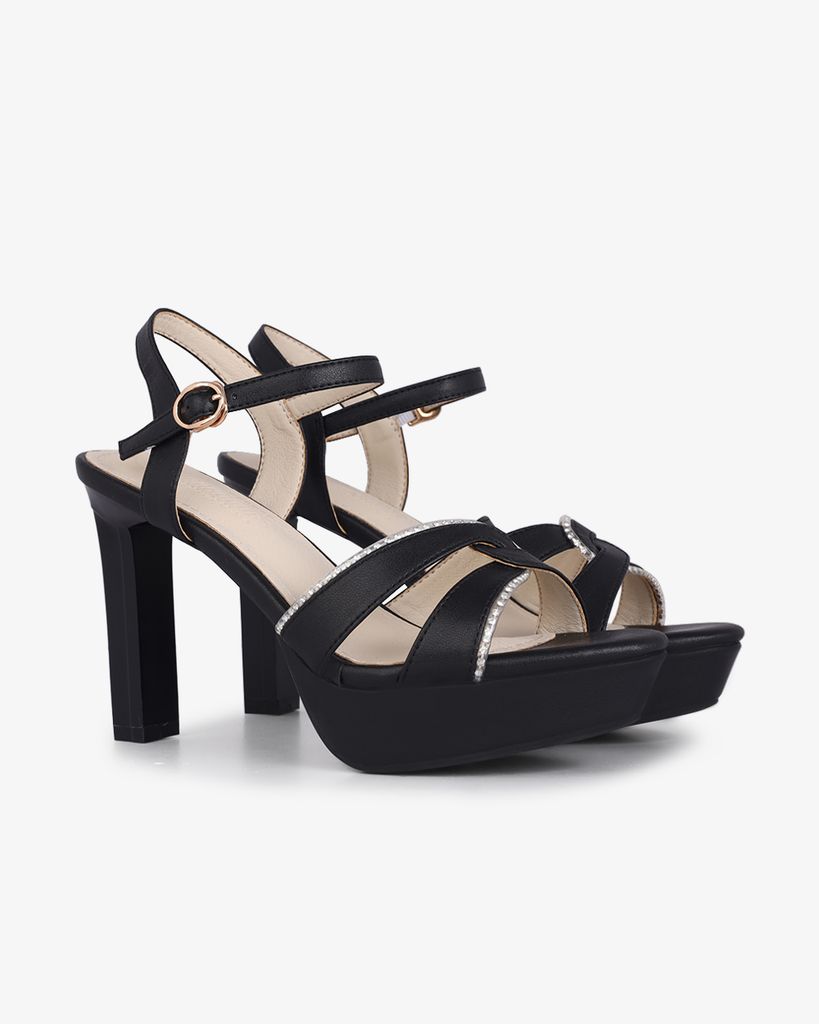 Sandal Cao Gót Hạnh Dung Mũi Đúp Thanh Lịch HD27278BI