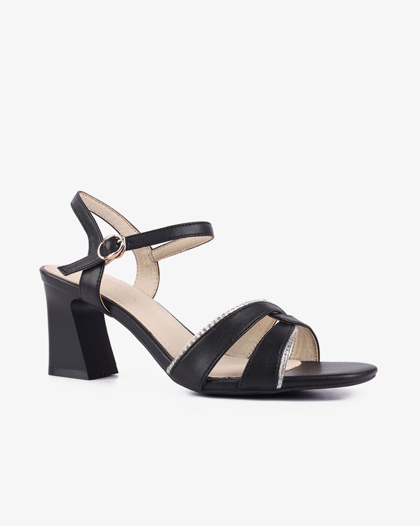Sandal Cao Gót Hạnh Dung Quai Xoàn Xoắn HD27279BI