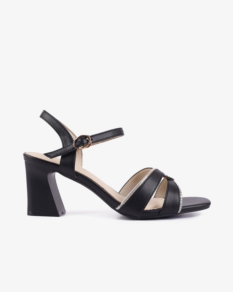 Sandal Cao Gót Hạnh Dung Quai Xoàn Xoắn HD27279BI