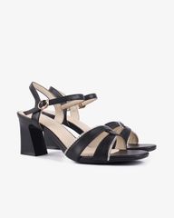 Sandal Cao Gót Hạnh Dung Quai Xoàn Xoắn HD27279BI