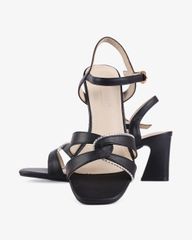 Sandal Cao Gót Hạnh Dung Quai Xoàn Xoắn HD27279BI