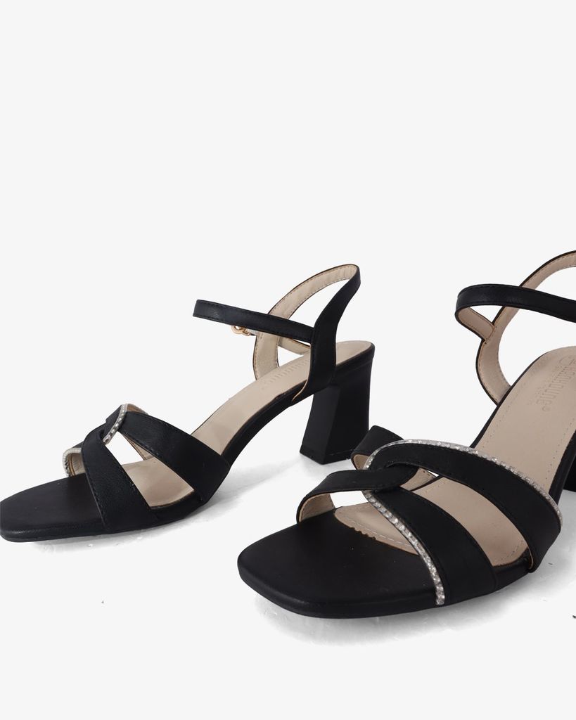 Sandal Cao Gót Hạnh Dung Quai Xoàn Xoắn HD27279BI