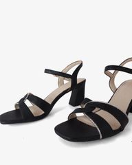 Sandal Cao Gót Hạnh Dung Quai Xoàn Xoắn HD27279BI