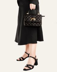 Sandal Cao Gót Hạnh Dung Quai Xoàn Xoắn HD27279BI