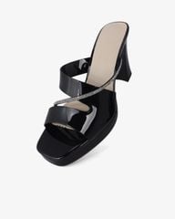 Dép Cao Gót Hạnh Dung Quai Khoét Dây Xoàn HD27281BI