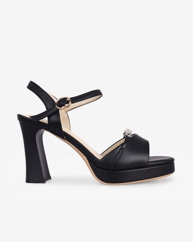 Sandal Cao Gót Hạnh Dung Bản Ngang Dây Khóa HD27283BI