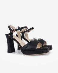 Sandal Cao Gót Hạnh Dung Bản Ngang Dây Khóa HD27283BI