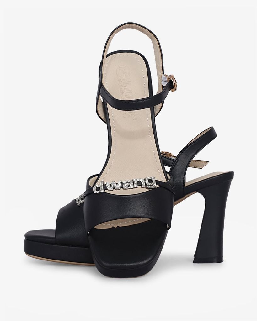 Sandal Cao Gót Hạnh Dung Bản Ngang Dây Khóa HD27283BI