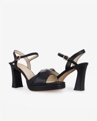 Sandal Cao Gót Hạnh Dung Bản Ngang Dây Khóa HD27283BI