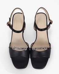 Sandal Cao Gót Hạnh Dung Bản Ngang Dây Khóa HD27283BI