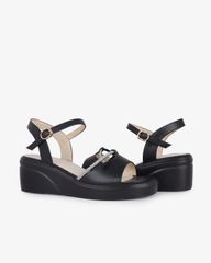 Sandal Đế Xuồng Hạnh Dung Quai Bản Dây Xoàn HD27285BI