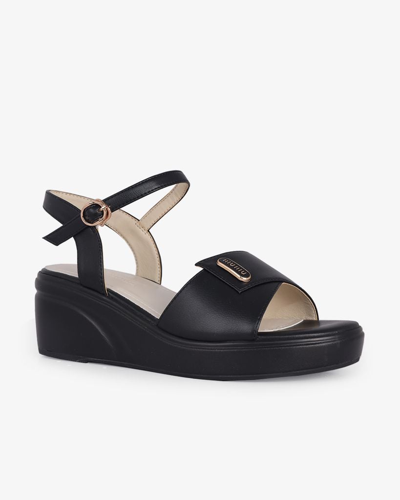 Sandal Đế Xuồng Hạnh Dung Bản Đắp Khóa HD27287BI