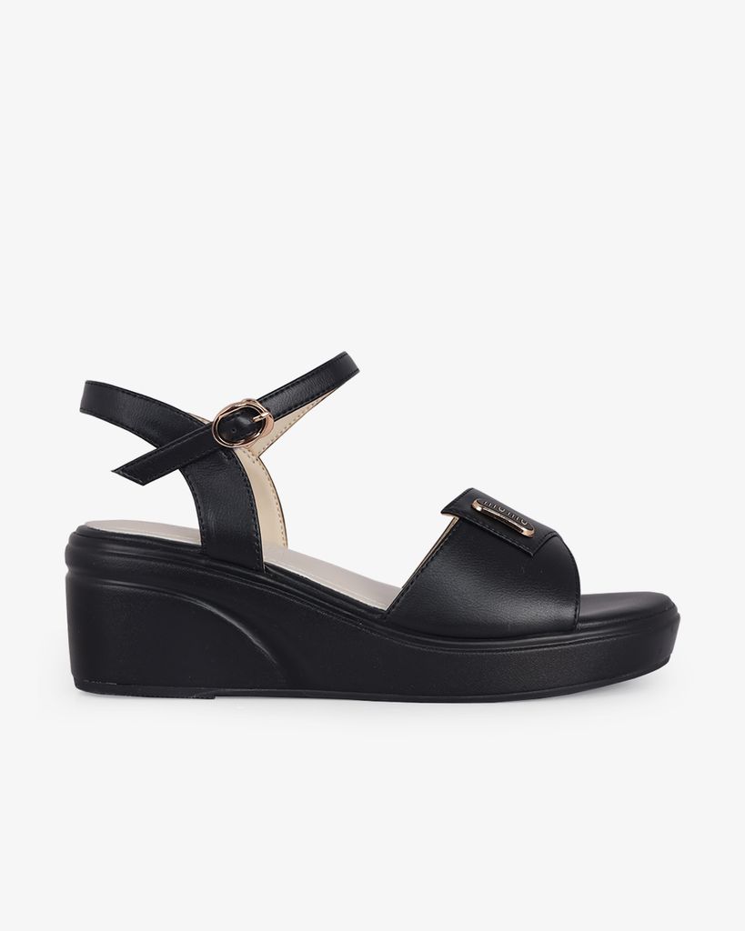 Sandal Đế Xuồng Hạnh Dung Bản Đắp Khóa HD27287BI