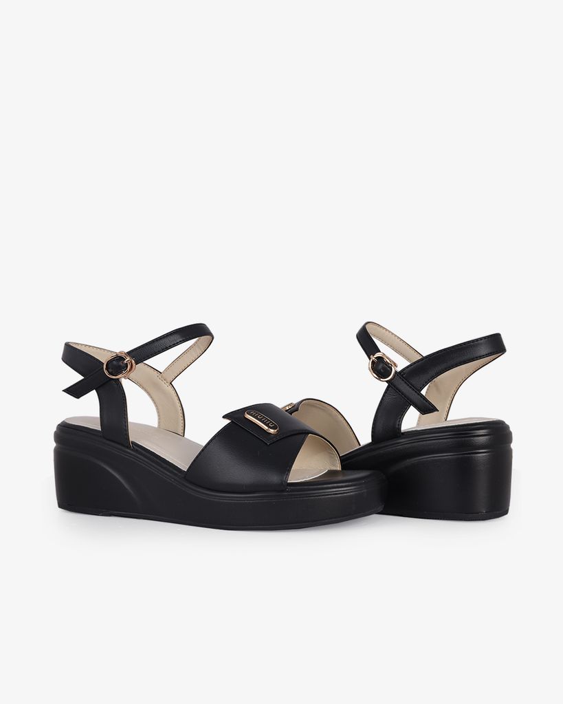 Sandal Đế Xuồng Hạnh Dung Bản Đắp Khóa HD27287BI