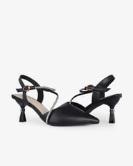 Sandal Cao Gót Hạnh Dung Bít Mũi Dây Xoàn HD27289BI