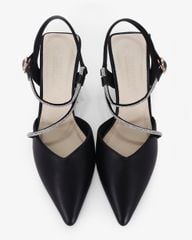 Sandal Cao Gót Hạnh Dung Bít Mũi Dây Xoàn HD27289BI
