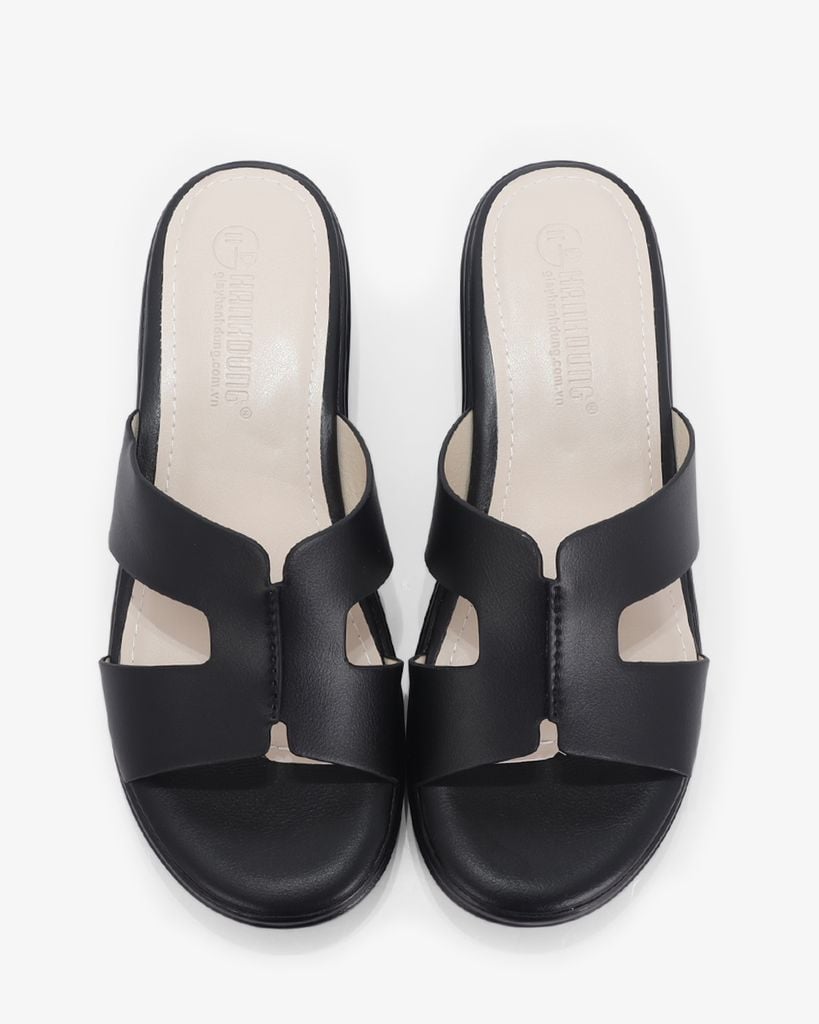 Dép Đế Xuồng Hạnh Dung Quai Chữ H Nối Chỉ HD27296BI