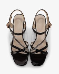 Sandal Cao Gót Hạnh Dung Quai Mảnh Đính Xoàn HD27303BI