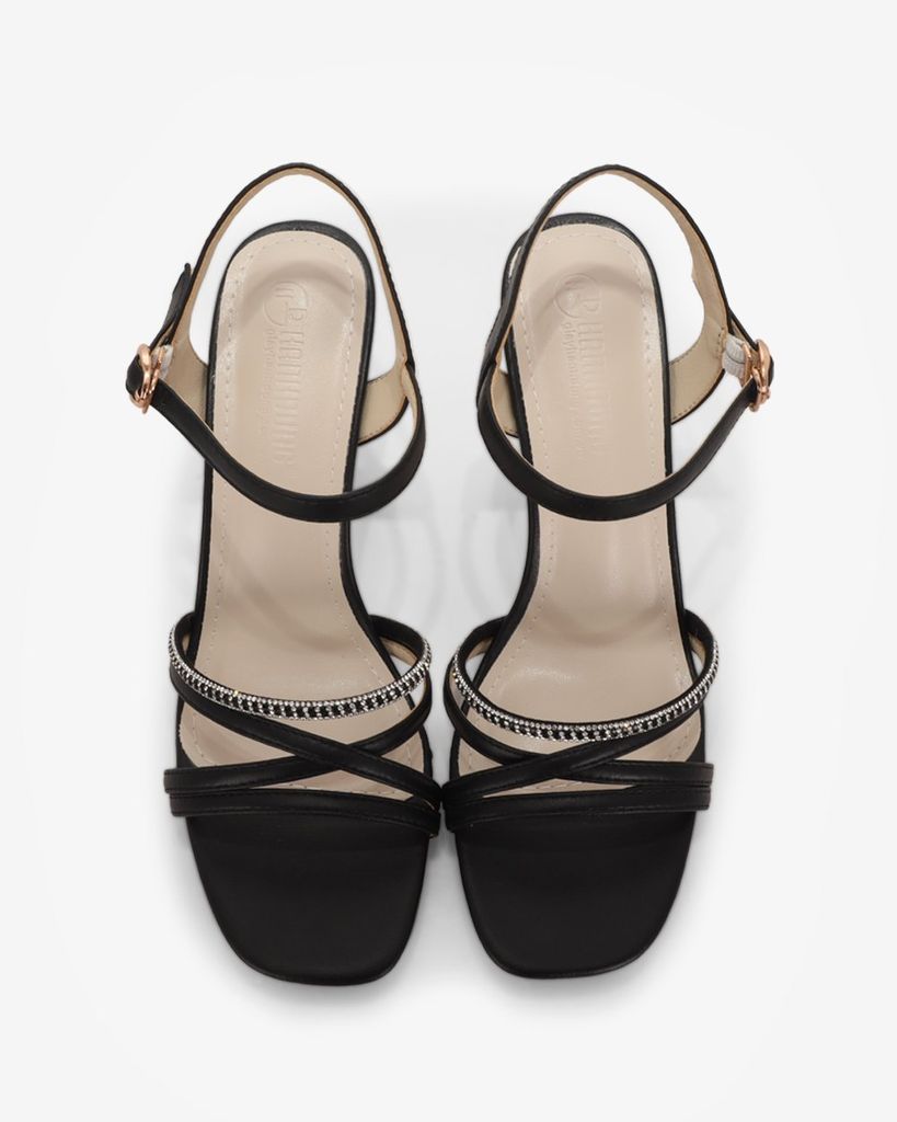 Sandal Cao Gót Hạnh Dung Nhiều Dây Chéo HD27304BI