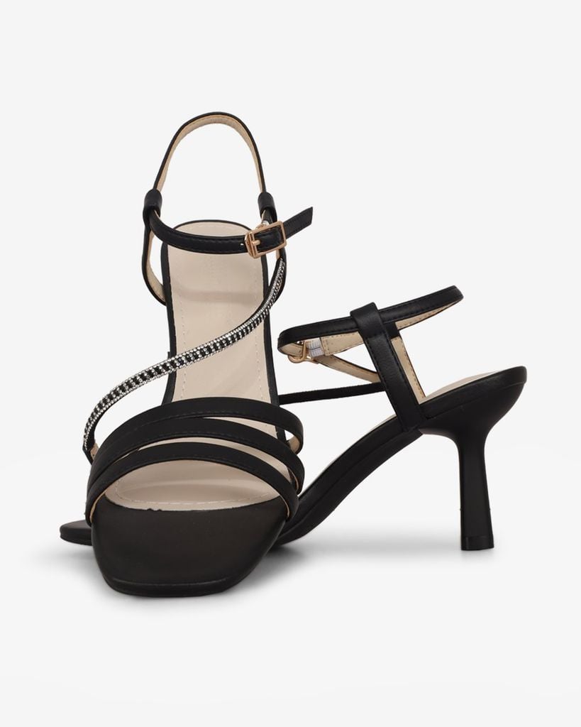 Sandal Cao Gót Hạnh Dung Nhiều Dây Mảnh Gót Nhọn HD27305BI