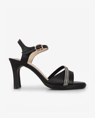 Sandal Cao Gót Hạnh Dung Bản Ngang Dây Xoàn HD27308BI