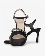 Sandal Cao Gót Hạnh Dung Bản Ngang Dây Xoàn HD27308BI