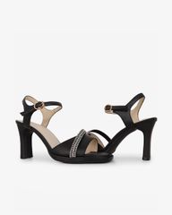 Sandal Cao Gót Hạnh Dung Bản Ngang Dây Xoàn HD27308BI