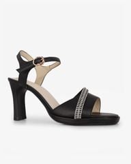 Sandal Cao Gót Hạnh Dung Bản Ngang Dây Xoàn HD27308BI