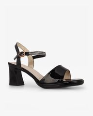 Sandal Cao Gót Hạnh Dung Bản Lớn Dây Xoàn HD27310BI