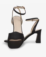 Sandal Cao Gót Hạnh Dung  Quai Ngang Bản Lớn HD27316BI