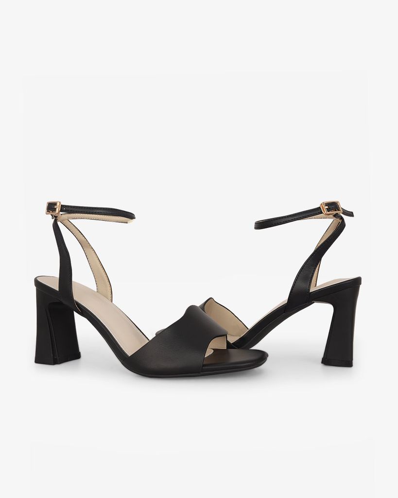 Sandal Cao Gót Hạnh Dung  Quai Ngang Bản Lớn HD27316BI